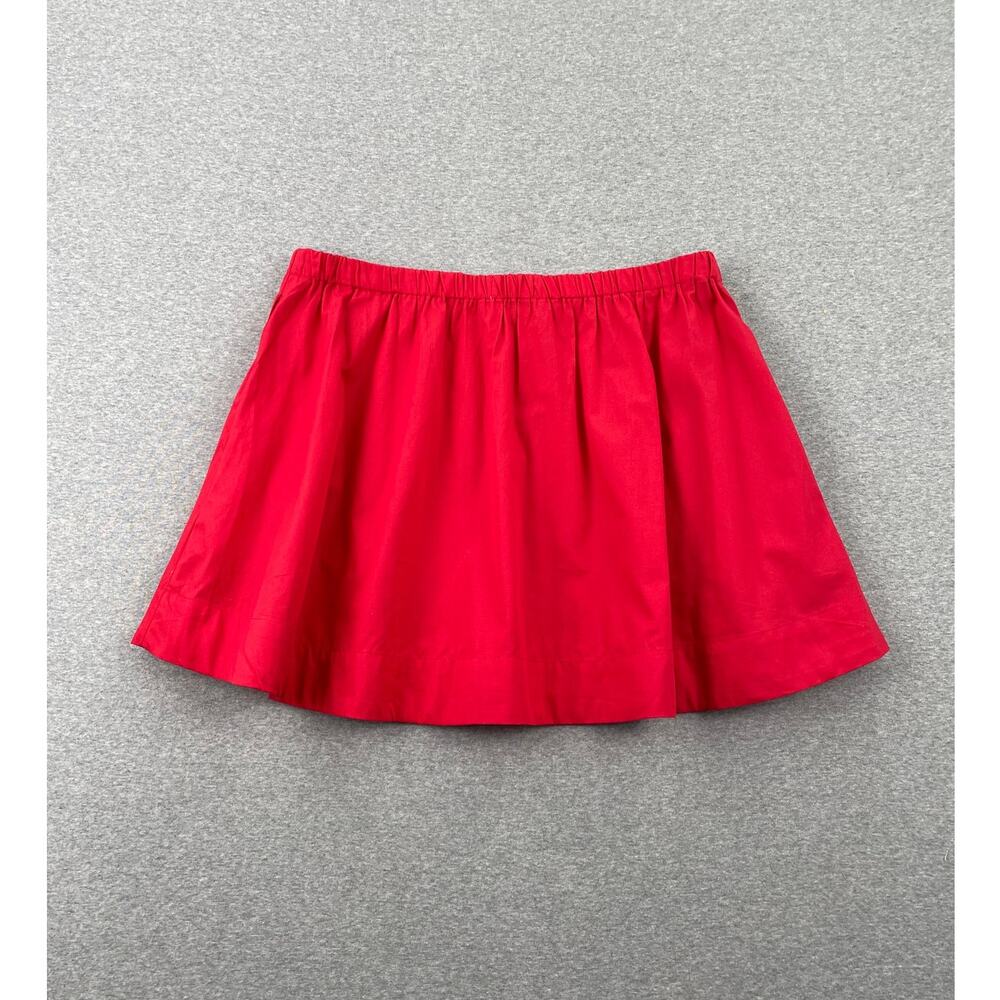 NWOT Free People free-est Flared Mini Skirt Size S Red 100% Cotton Poplin